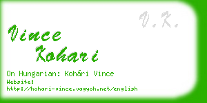 vince kohari business card